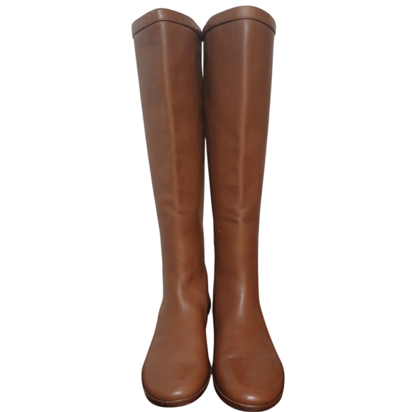 J Crew Harper Caramel Brown Leather Riding Boots Knee High Boots Size 6.5 - Picture 4 of 14